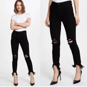 NWT L'AGENCE | Women’s Black High Line High Rise Skinny ‘Night Destruction’ Jean